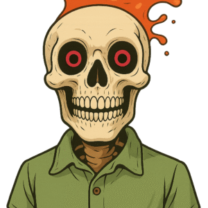 Dödskalle med krona variant