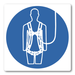 Använd säkerhetssele – Klistermärke (8 × 8 cm)