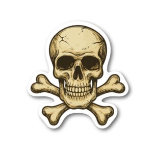 Dödskalle med korslagda ben