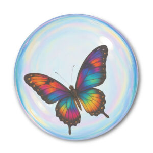 Fjäril i såpbubbla (7 x 7 cm)