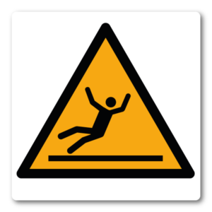 Varning – Halkrisk – Klistermärke (8 × 8 cm)