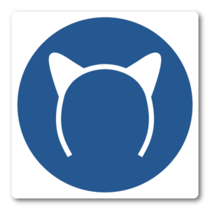 Kattöron krävs – Klistermärke (8 × 8 cm)