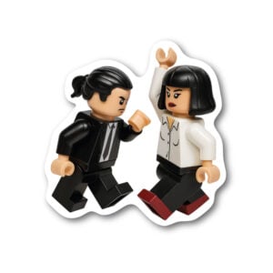 Dansande duo i LEGO-stil (ca 6,1x6 cm)