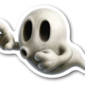 Sötskrämmande spöke (ca 8 × 5 cm)