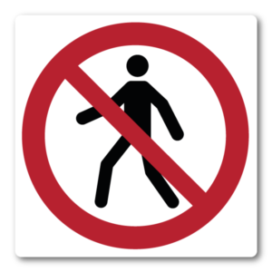 Tillträde förbjudet – Klistermärke (8 × 8 cm)