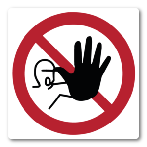 Tillträde förbjudet – Obehöriga äga ej tillträde – Klistermärke (8 × 8 cm)