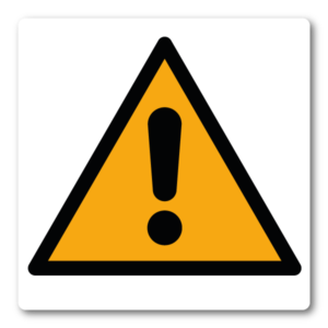 Varning – Allmän fara – Klistermärke (8 × 8 cm)