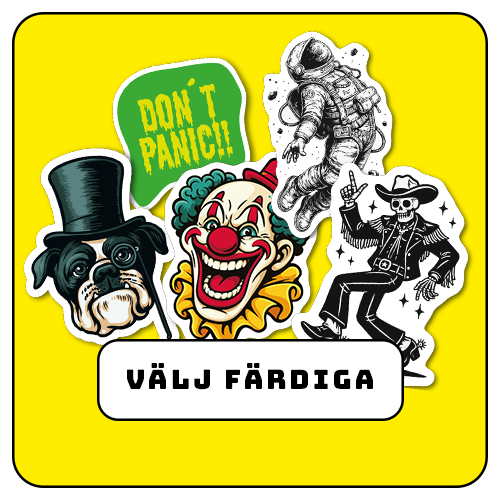 Välj bland färdiga klistermärken