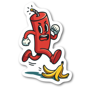 Springande dynamit – klistermärke