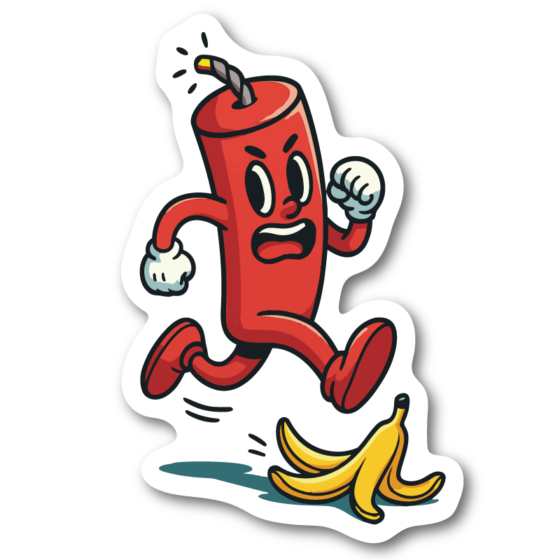 Springande dynamit – klistermärke