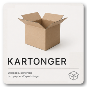 Källsorteringsskylt – Kartonger