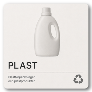 Källsorteringsskylt – Plast