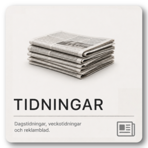 Källsorteringsskylt - Tidningar