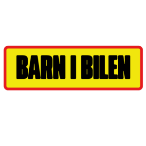 BARN I BILEN – Klistermärke ca 15x5 cm