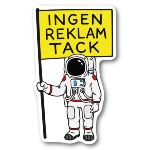 Ingen reklam tack – Astronaut klistermärke till brevlåda (15 × 9 cm)