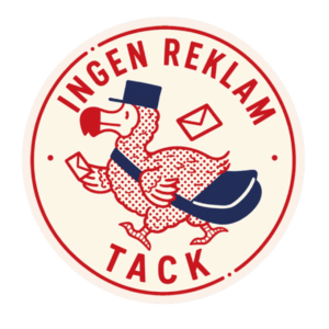 Ingen reklam tack – Dodo brevbärare klistermärke (10 cm)