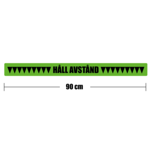 Håll avstånd – golvklistermärke 90 × 8 cm - 2-pack