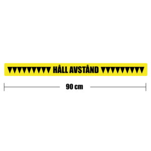 Håll avstånd – golvklistermärke 90 × 8 cm - 2-pack