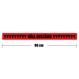 Håll avstånd – golvklistermärke 90 × 8 cm - 2-pack