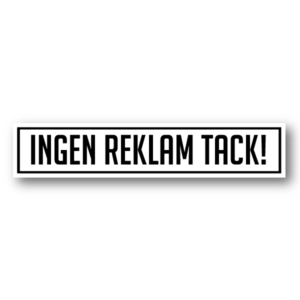 Ingen reklam tack – Stilrent klistermärke till brevlåda