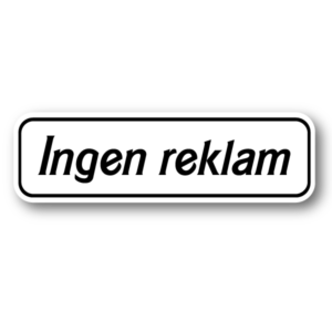Ingen reklam – Stilrent klistermärke till brevlåda (10 × 3 cm)