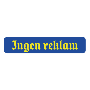 Ingen reklam – Blågult klistermärke till brevlåda (10 × 2 cm)
