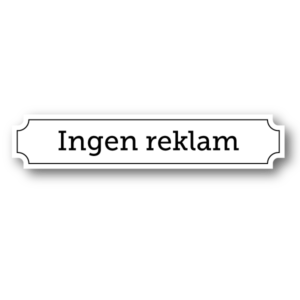 Ingen reklam – Klassiskt klistermärke till brevlåda (10 × 2 cm)