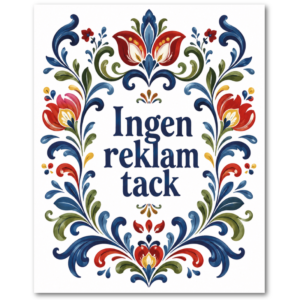 Ingen reklam tack – Kurbits (20 × 25 cm)
