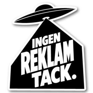 Ingen reklam tack – UFO klistermärke