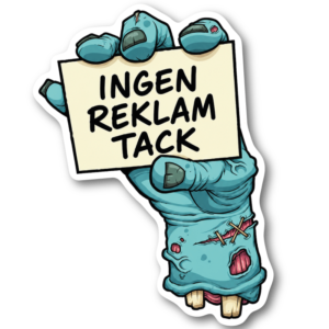 Ingen reklam tack – Zombiehand klistermärke