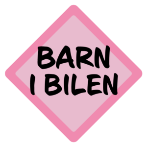 Barn i bilen – rosa klistermärke