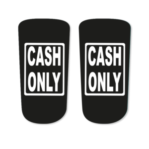 Cash Only - Peltor klistermärke